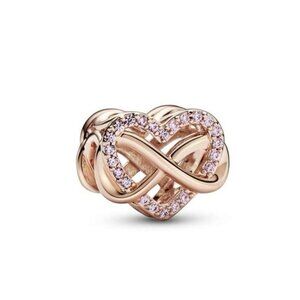 🐘🐘 14K Rose Gold Plated Sterling Silver Infinity Heart Charm